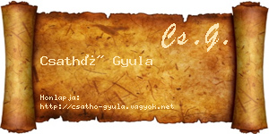 Csathó Gyula névjegykártya